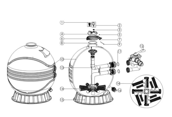 Bình lọc hồ bơi Emaux MFS20