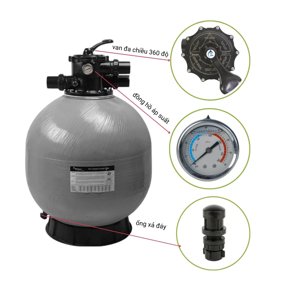 Bình lọc cát Emaux V450