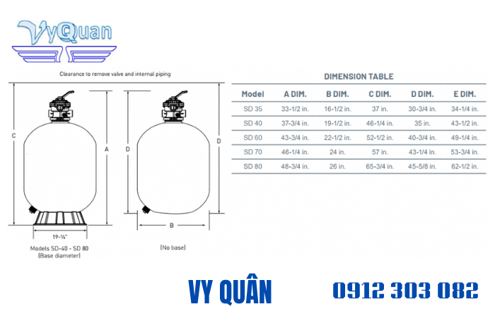 Bình lọc cát bể bơi SD35 D420 Pentair
