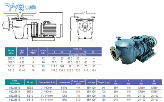 bơm lọc hồ bơi Emaux SE1000