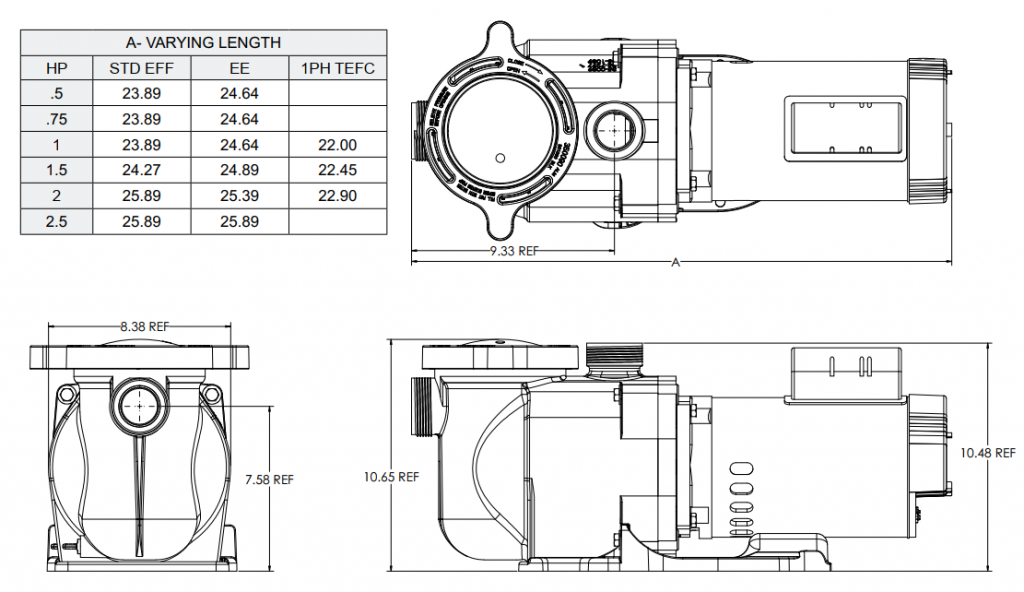 Bơm lọc Pentair SuperFlo 2.0HP – Lưu lượng 22m³/h, vận hành êm